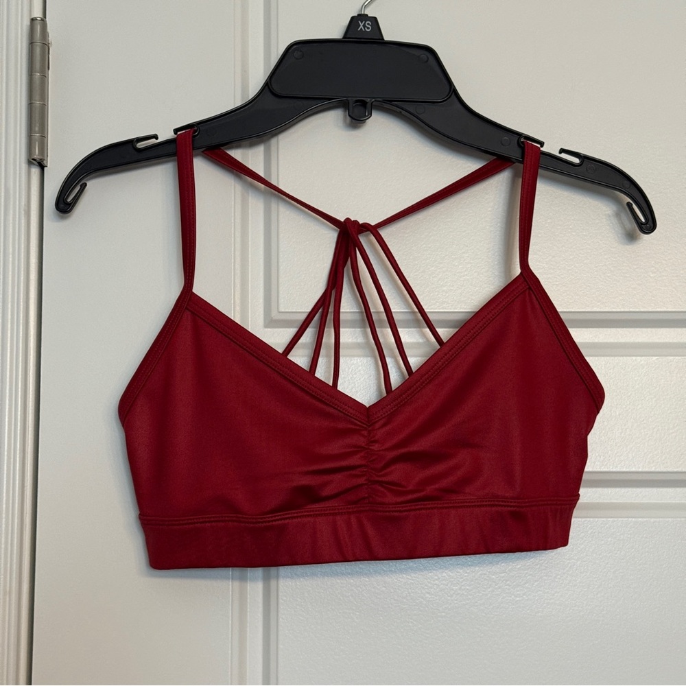 alo yoga sunny strappy bra in red (not padded) - Picture 4 of 6